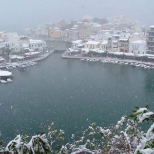 Snow in Agios Nikolaos 