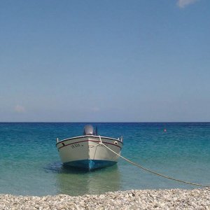 Boat on the sea in Karpathos