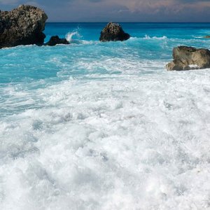 The sea and the waves Lefkada