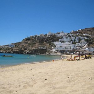 View of Mylopotas beach Ios