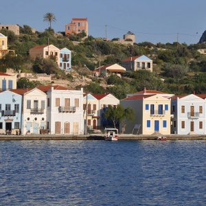 Detail of houses Kastellorizo