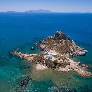 Agios Nikolaos Church on Kastri island in front of Kos