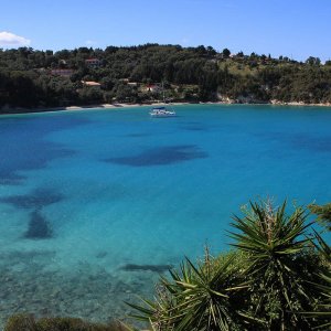 Panoramica notturna Porto di Gaios Paxos